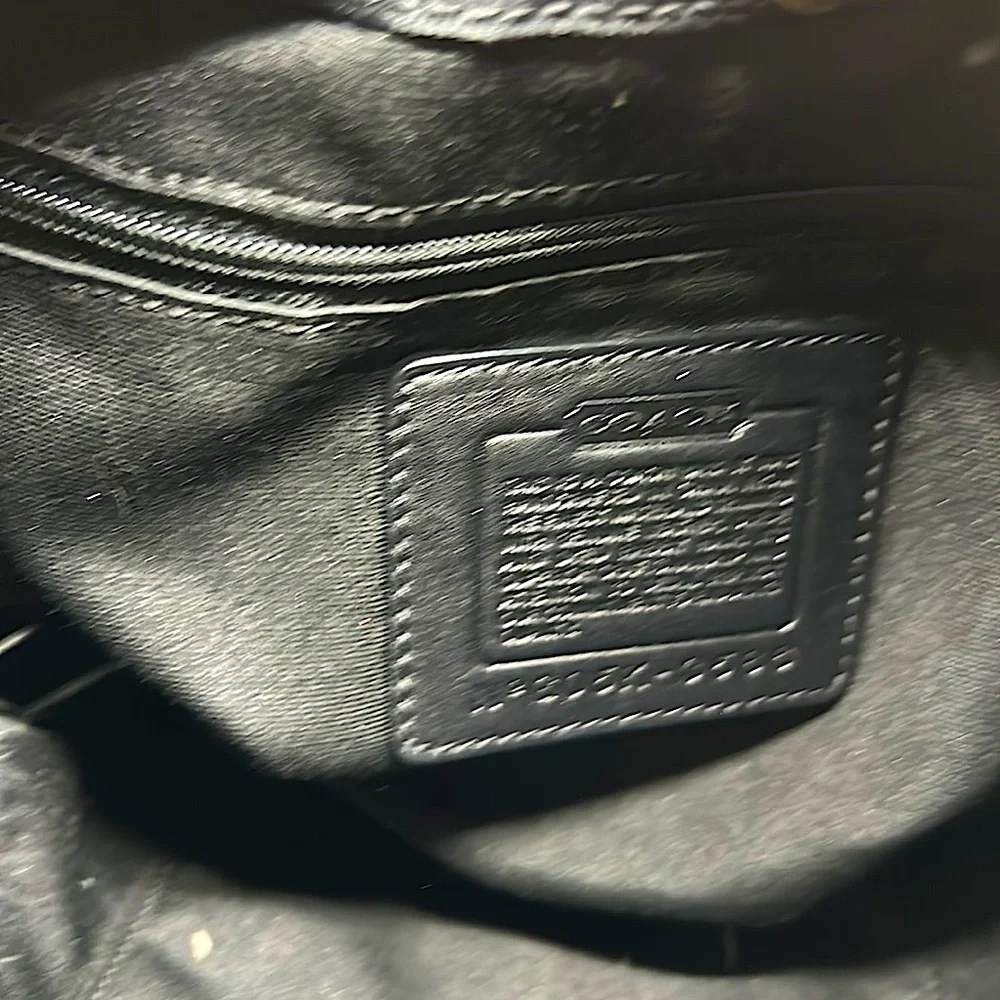 Coach Authentic Black Quilted Shoulder Bag with Rabbit Fur Trim - Picture 5 of 5